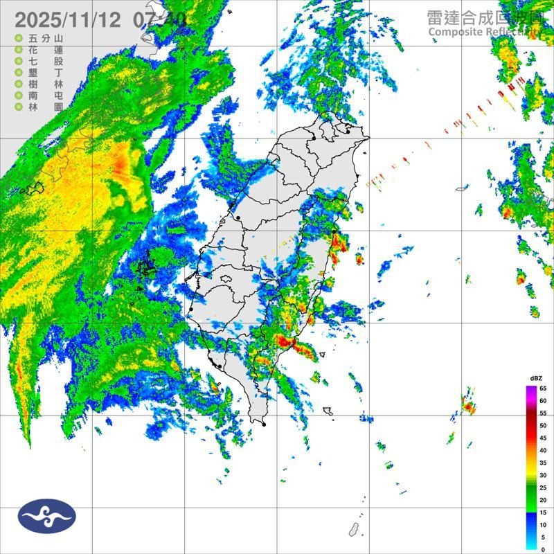 鄭明典在臉書PO出氣象署的雷達回波圖。 圖：翻攝鄭明典臉書