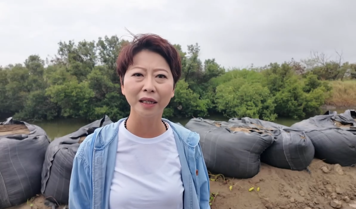 陳亭妃今天在台南勘災，並表示自己就是最強母雞。 圖：陳亭妃辦公室提供