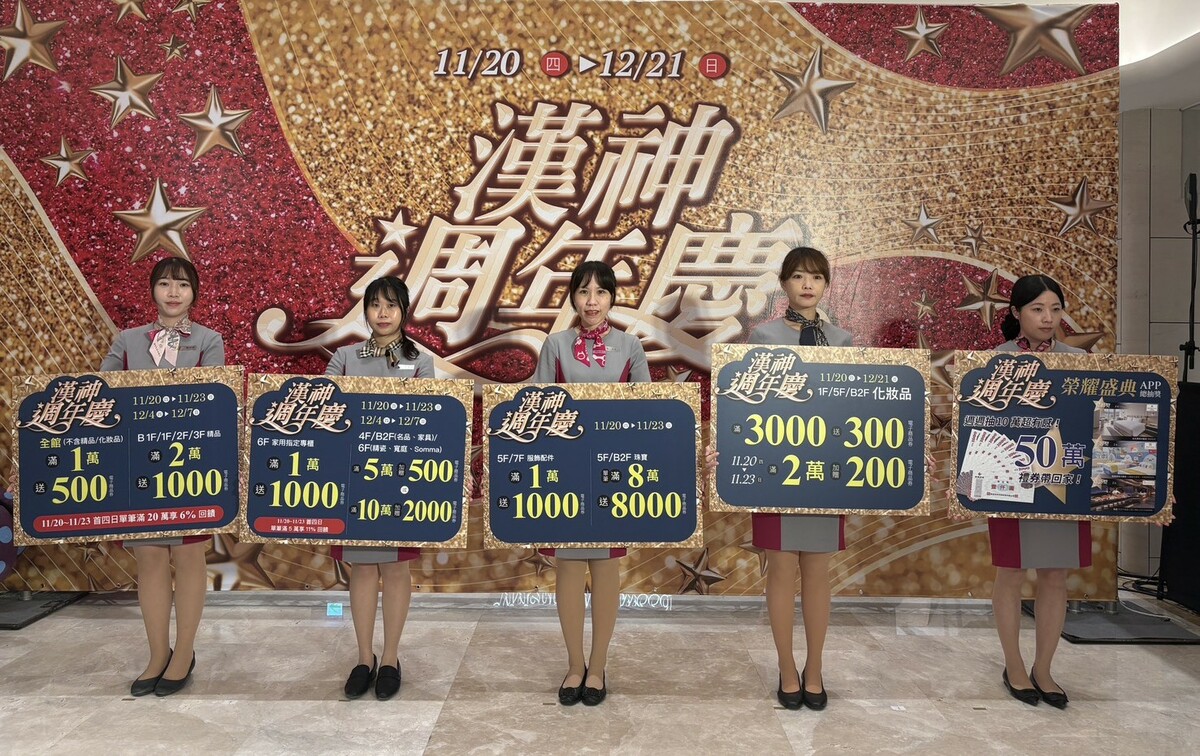 漢神百貨週年慶推出滿千送百好康活動。 圖：漢神百貨/提供