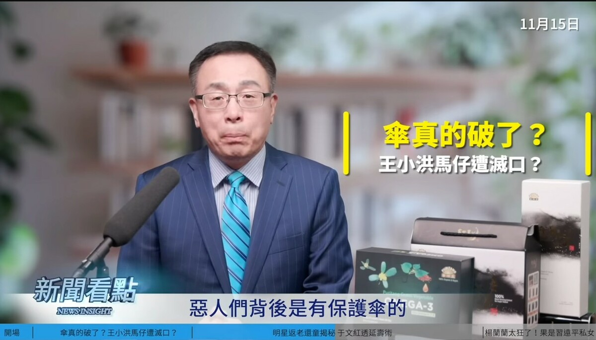 李沐陽指出，從目前的資料來看，兇手背後是有保護傘的，而且傘很大。 圖：取自YouTube頻道《新聞看點 李沐陽》