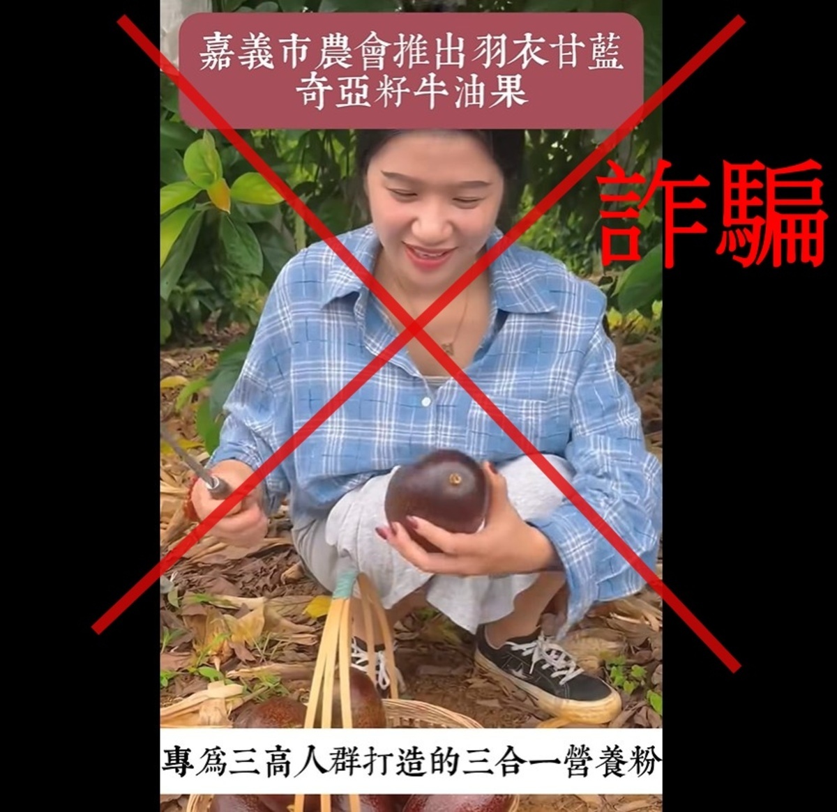 不明人士假借嘉義市農會名義，在社群平台販售商品。 圖：翻攝自臉書