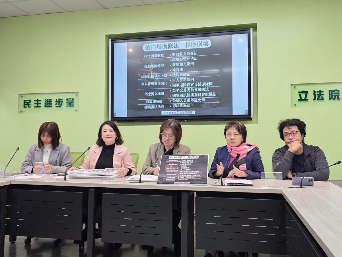 財劃法再遭藍白罔顧程序正義通過，民進黨團今日在預告「三法案」可能故待復萌。 圖：金大鈞/攝