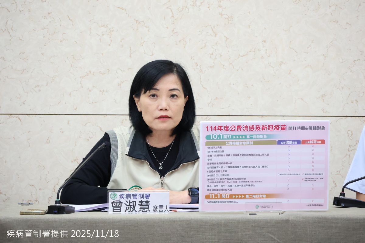 疾管署公布上週新增42例流感重症與10死，最年輕為30多歲男性，並提醒冬季疫情將升溫，民眾應儘速接種疫苗。 圖：疾管署／提供