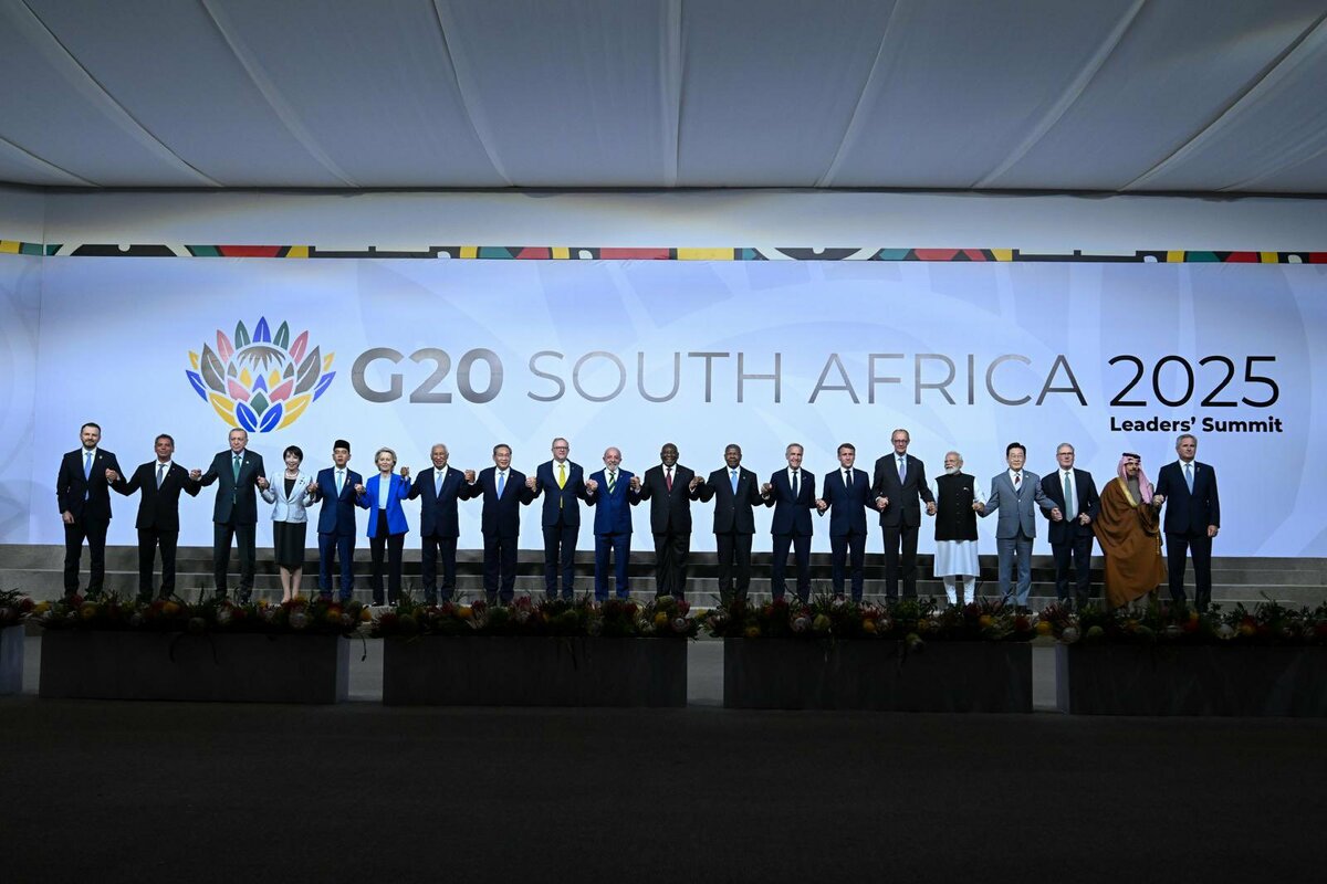 G20 近日在約翰內斯堡舉行。歐洲多國領袖在場邊受訪時，對「28點和平計畫」表示質疑。 圖：翻攝自 X@António Costa