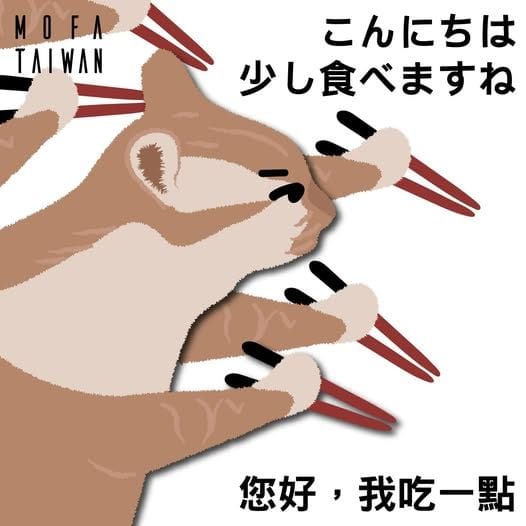 外交部貓咪迷因圖挺日水產，獲台日百萬網友按讚。 圖：翻攝外交部X（前推特）