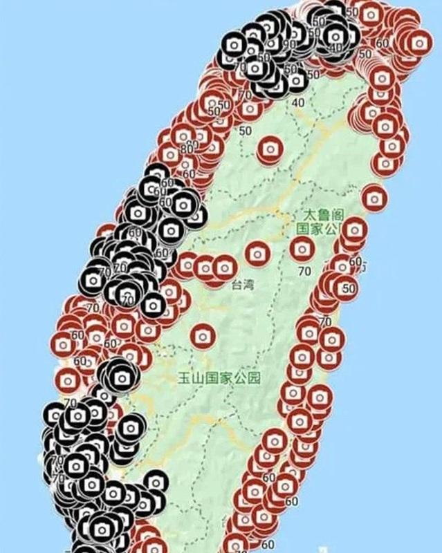 熱愛重機的資深藝人陳為民昨日轉貼「台灣測速照相地圖」，痛批密度之高如國恥。 圖：陳為民臉書