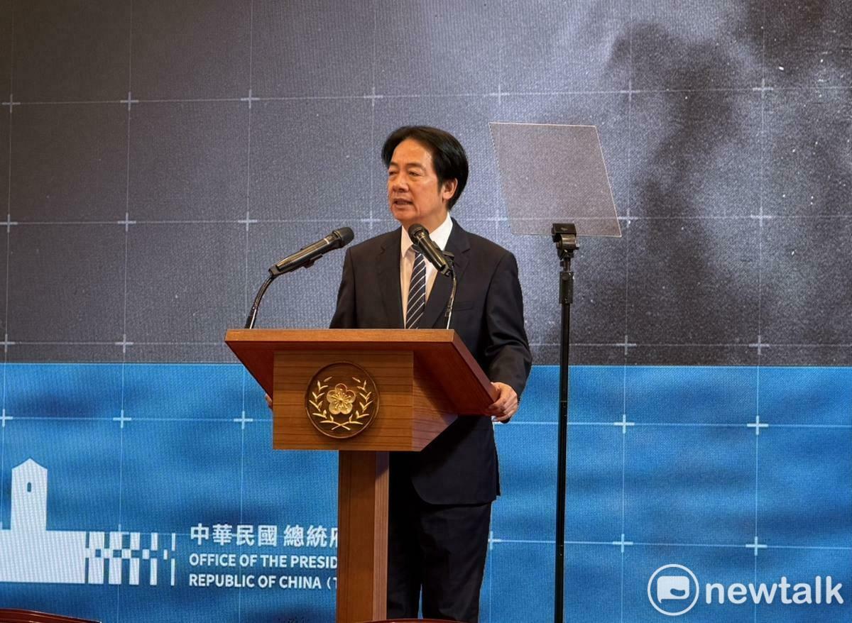 賴清德今召開「守護民主台灣國安行動方案」國安高層會議，並接續在總統府大禮堂舉行記者會。 圖：高逸帆／攝