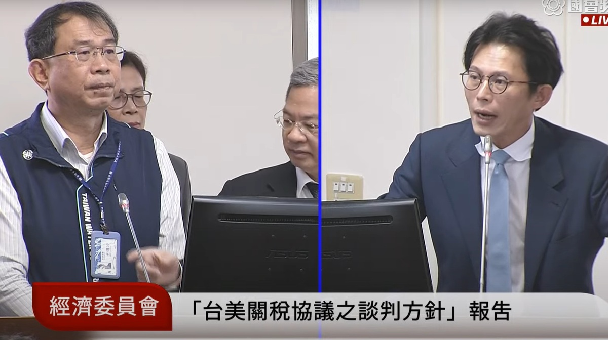 民眾黨立委黃國昌關切新北市淡水停水狀況。 圖：擷取自國會頻道