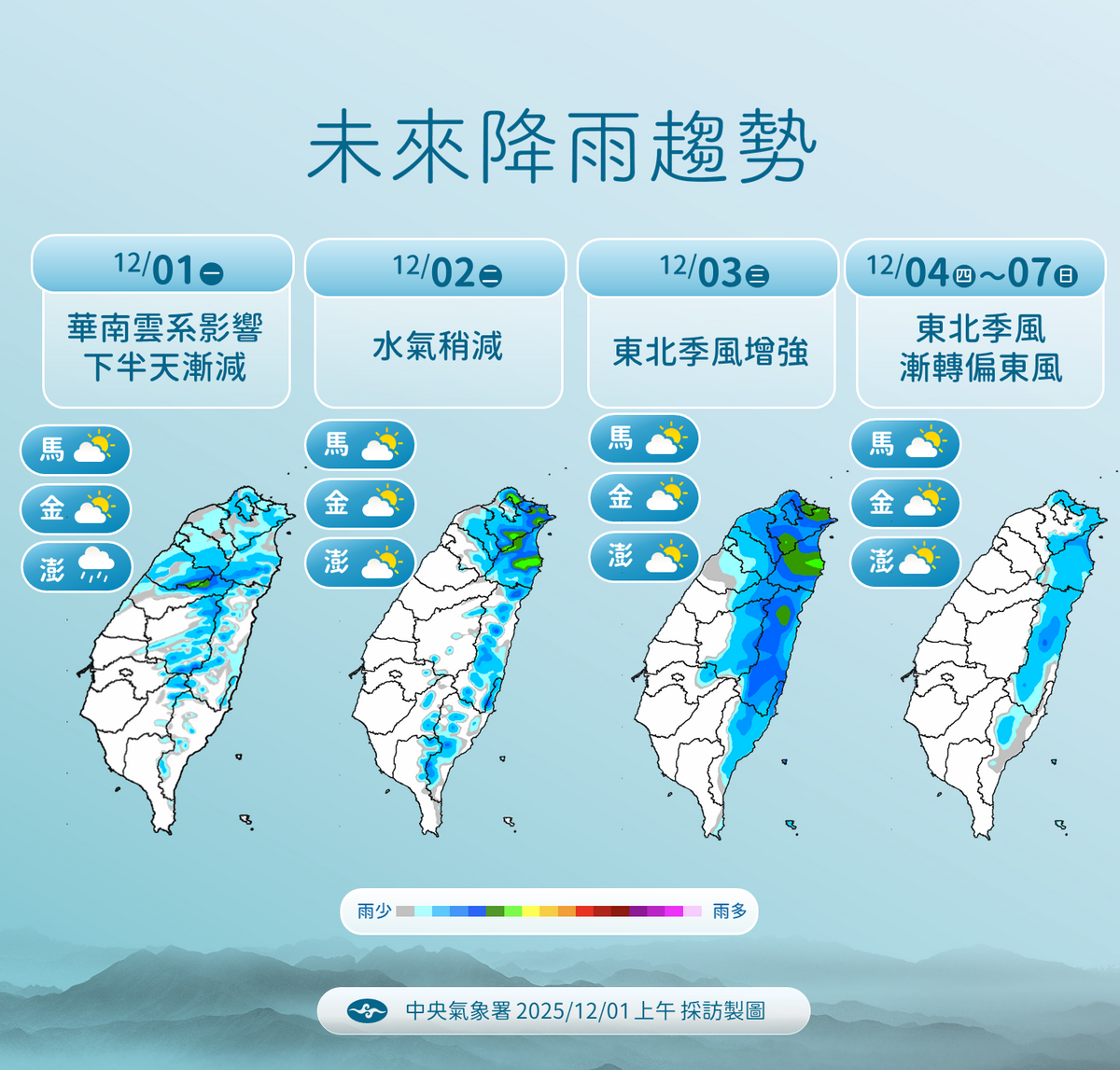 未來降雨趨勢。 圖：氣象署／提供