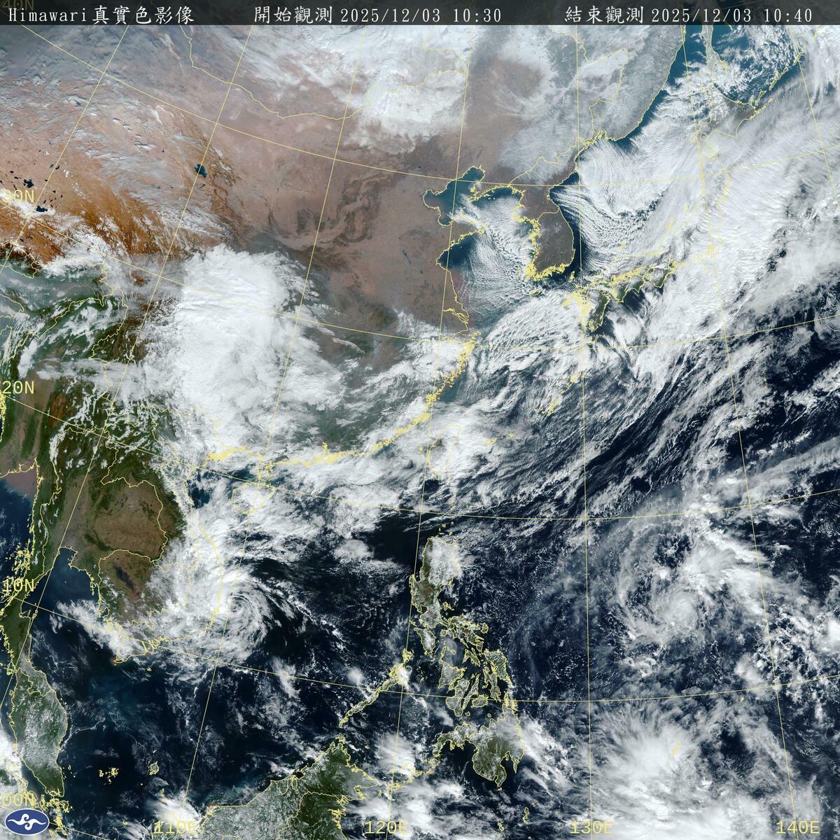 今天起強冷空氣南下，北台愈晚愈冷，明後天水氣減少，但持續低溫，清晨可能只有12度。 圖：取自氣象署