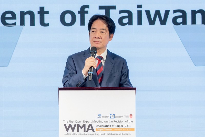 賴清德出席中華民國醫師公會全國聯合會國際研討會開幕式。 圖：總統府提供