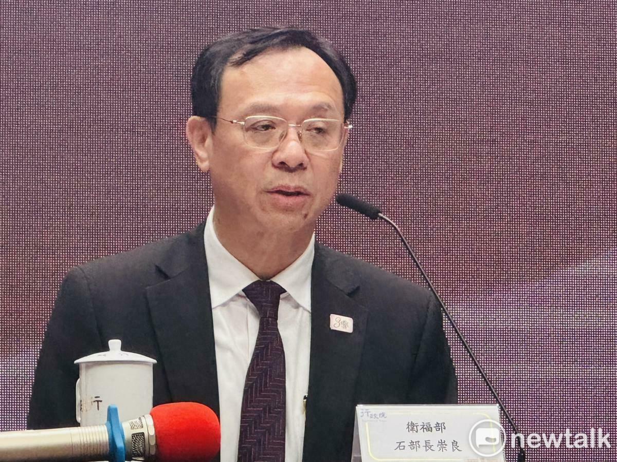 衛福部長石崇良今（4）天列席行政院會後記者會。 圖：謝莉慧/攝