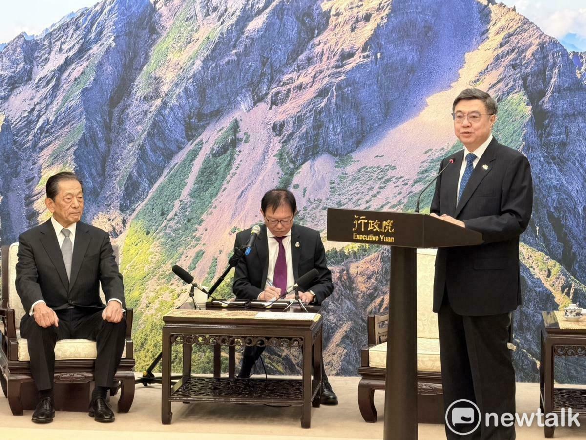 行政院長卓榮泰今（5）日接見日本台灣交流協會會長隅修三一行。 圖：謝莉慧/攝