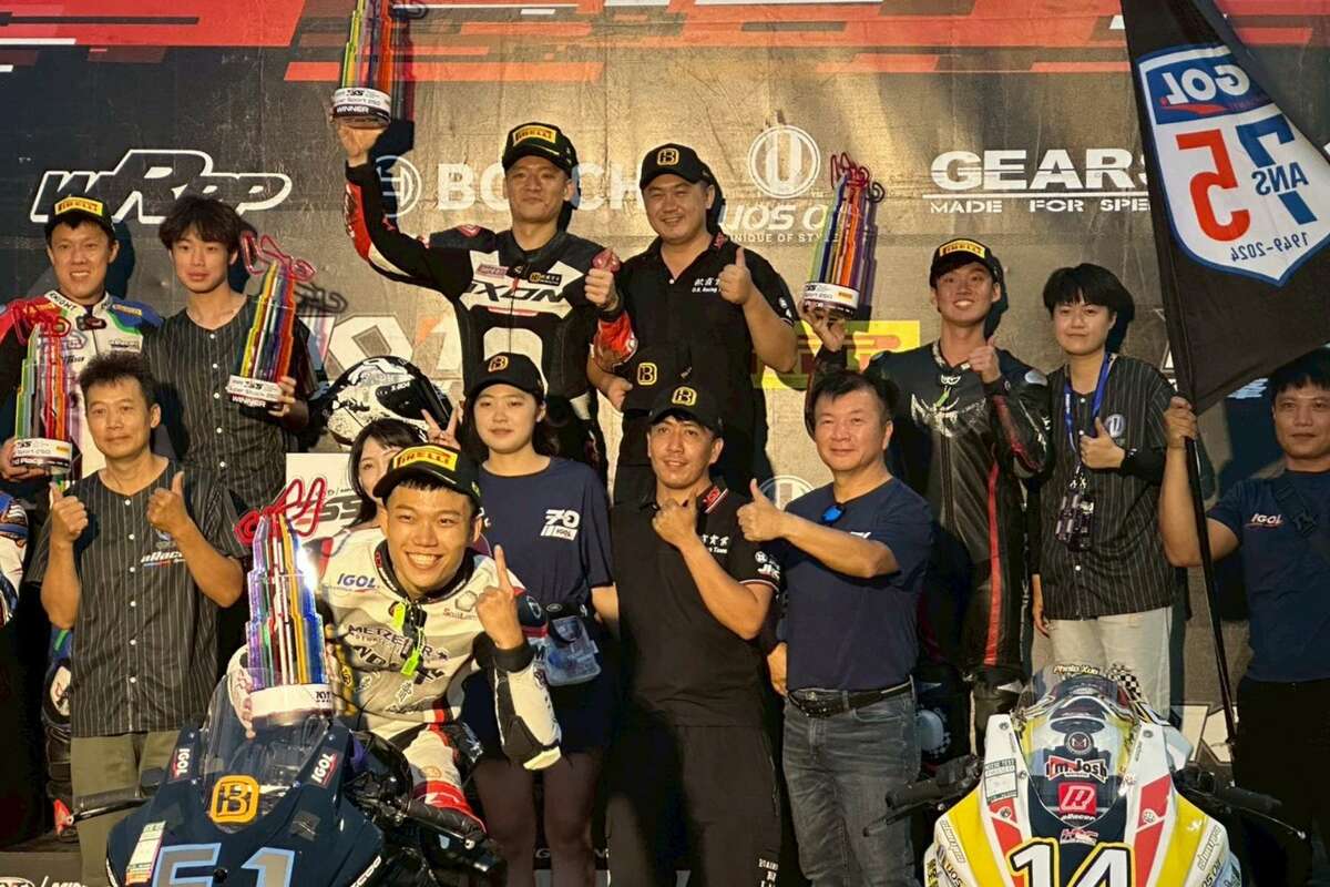 IGOL O.B. Racing車隊勇奪TSS超級摩托車聯賽250改裝組個人年度冠軍。 圖：慶通汽車/提供