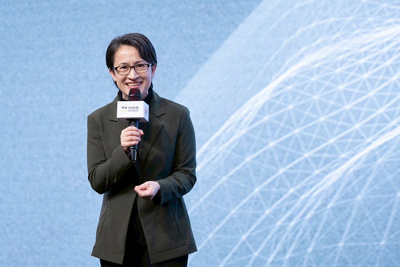 蕭美琴勉勵青年勇於嘗試，不怕挫折。 圖：總統府提供