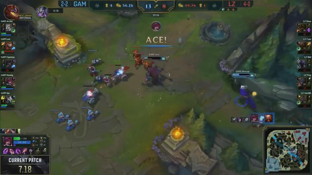 LZ第一次被團滅。 圖：翻攝自 LoL Esports YouTube