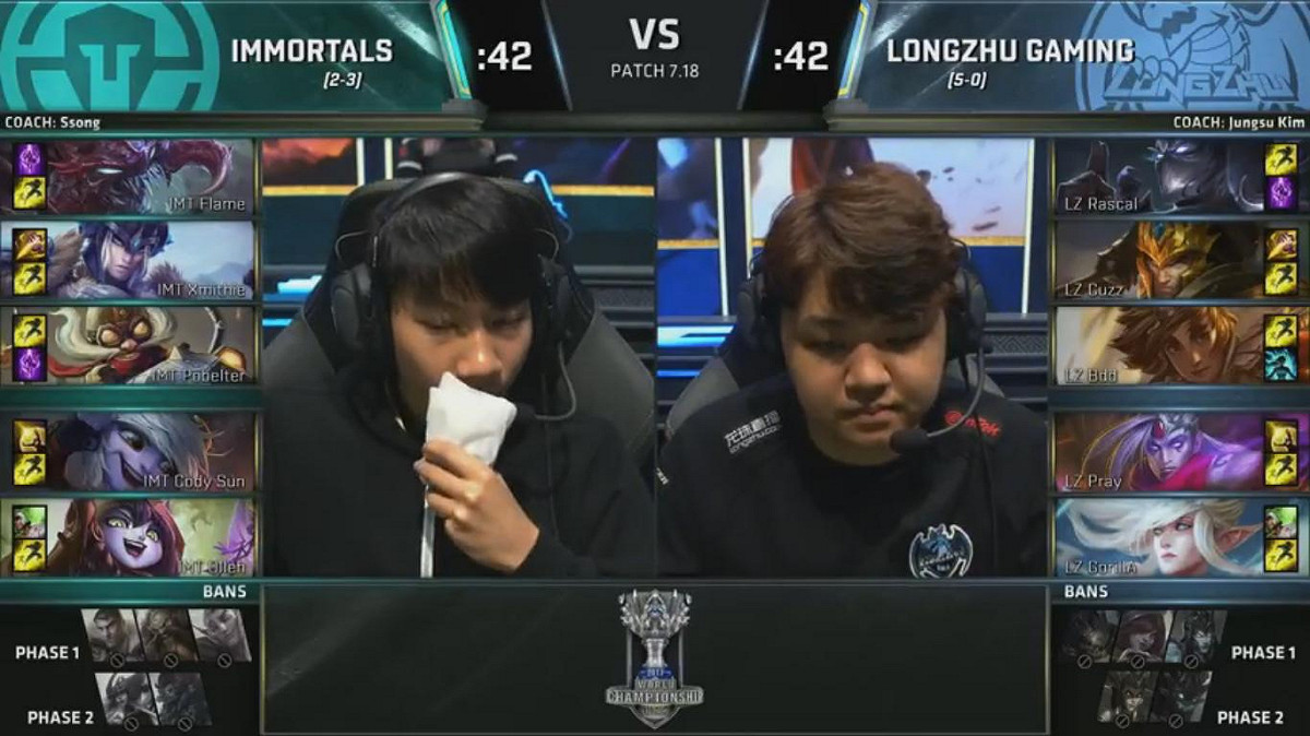 IMT與LZ的雙方選角。 圖：翻攝自 LoL Esports YouTube