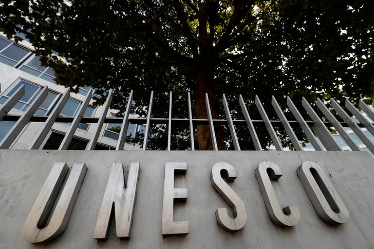 聯合國教科文組織（UNESCO）的著名Logo。 圖：達志影像/路透社
