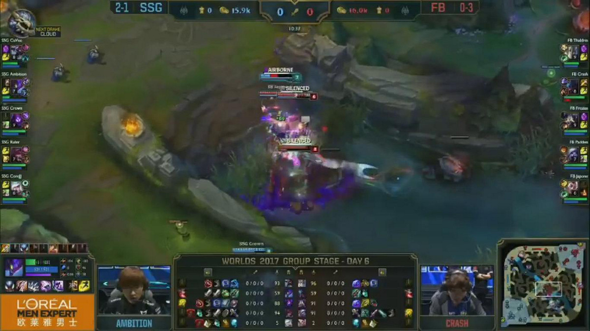 FB拿到首殺 圖：翻攝自 LoL Esports YouTube
