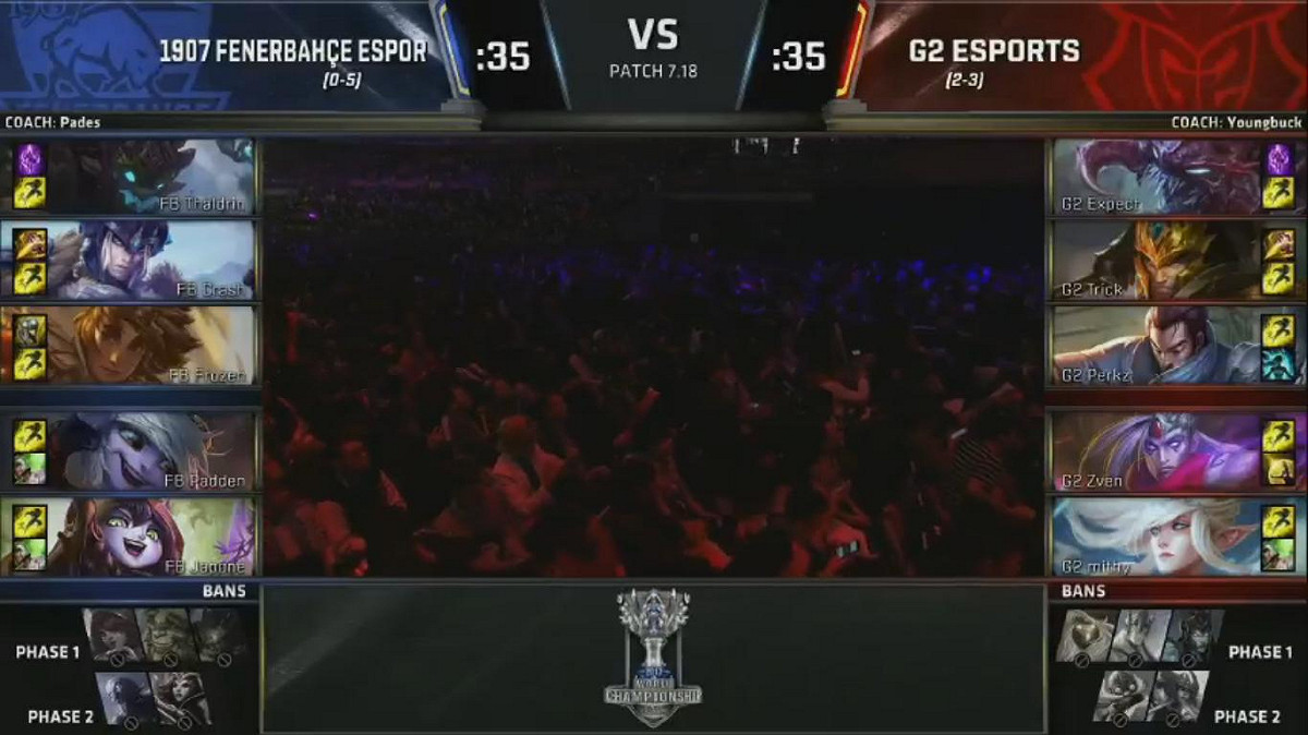 G2引來現場驚呼的「犽宿」選角。 圖：翻攝自 LoL Esports YouTube