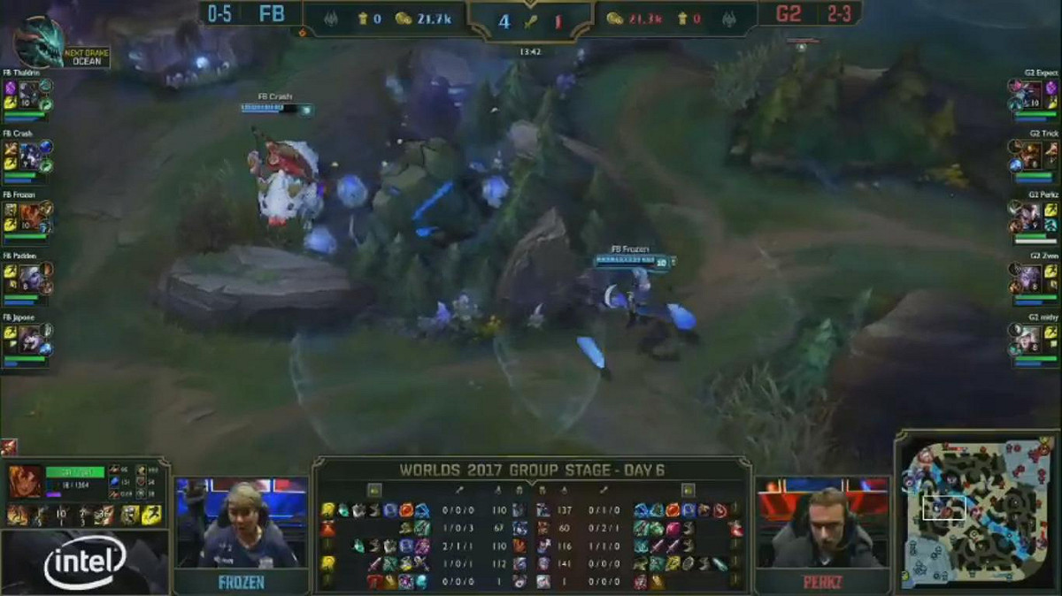 FB讓藍Buff的逗趣失誤。 圖：翻攝自 LoL Esports YouTube