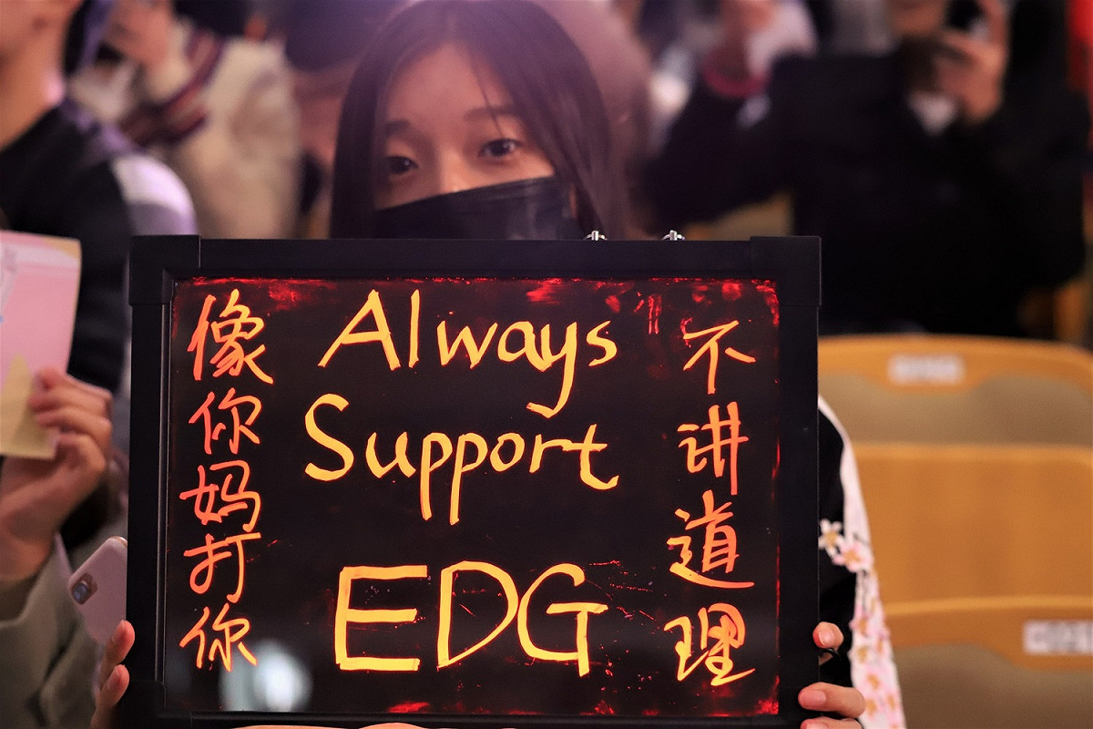 EDG終於在粉絲的呼聲中贏來1勝。 圖：蔡幸秀/攝
