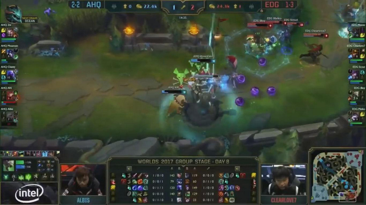 EDG下路iBoy的雙殺。 圖：翻攝自 LoL Esports YouTube