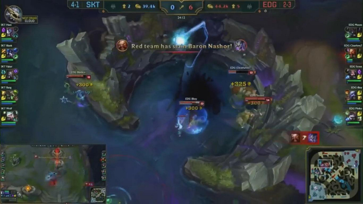 EDG拿到第一條巴龍。 圖：翻攝自 LoL Esports YouTube