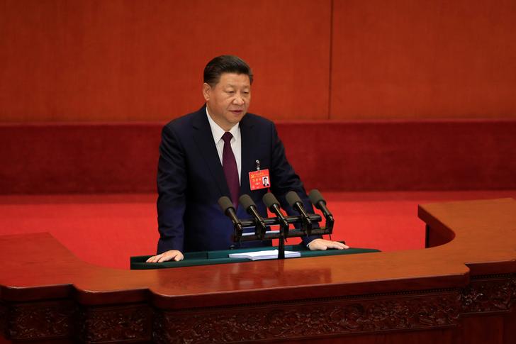 中共總書記習近平代表第19屆中央委員會向大會做工作報告，其中對台政策宣示，預告兩岸關係發展的走向，我朝野正保持密切關注中。 圖：達志影像/路透社
