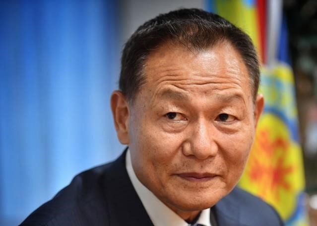 退輔會主委李翔宙18日接受中央社專訪。 圖：中央社記者王飛華攝/攝
