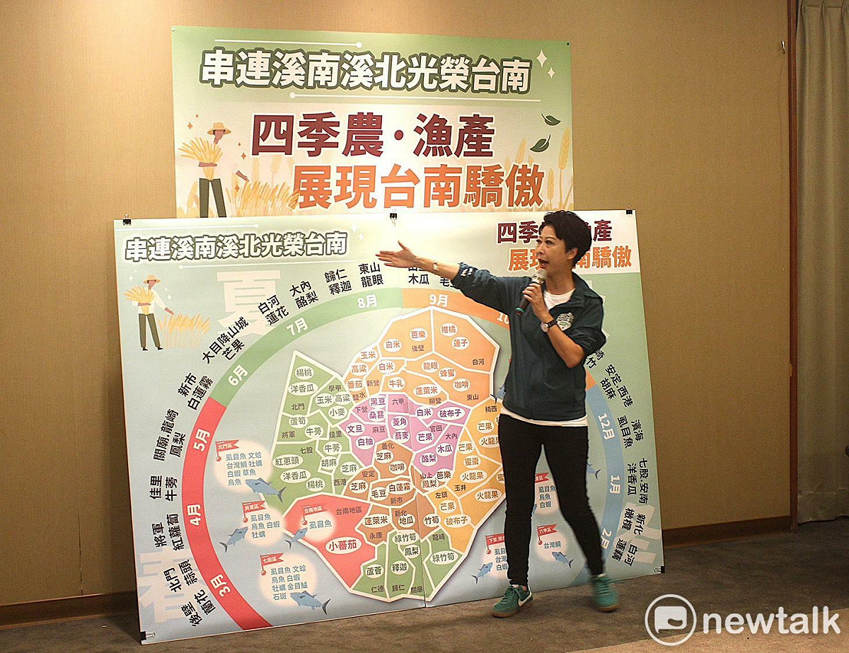 陳亭妃提出「四季農・漁產～展現台南驕傲」政策主軸，強調要從制度面、科技面與市場面三管齊下，全面提升農漁產品價值，建立多元且穩定的產銷管道，讓農漁民敢投入、青農願返鄉。 圖：陳亭妃服務處提供