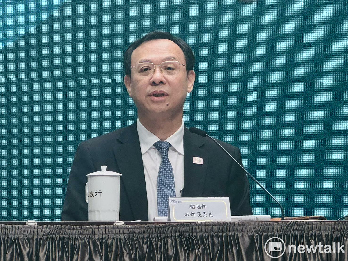衛福部長石崇良今（11）天列席行政院會後記者會。 圖：謝莉慧/攝