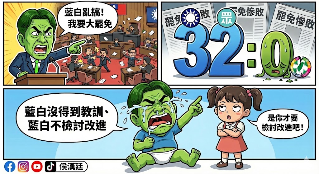 台北市議員侯漢廷在臉書發文批評，「賴清德自己病了，卻要藍白看醫生。」 圖：翻攝自侯漢廷臉書