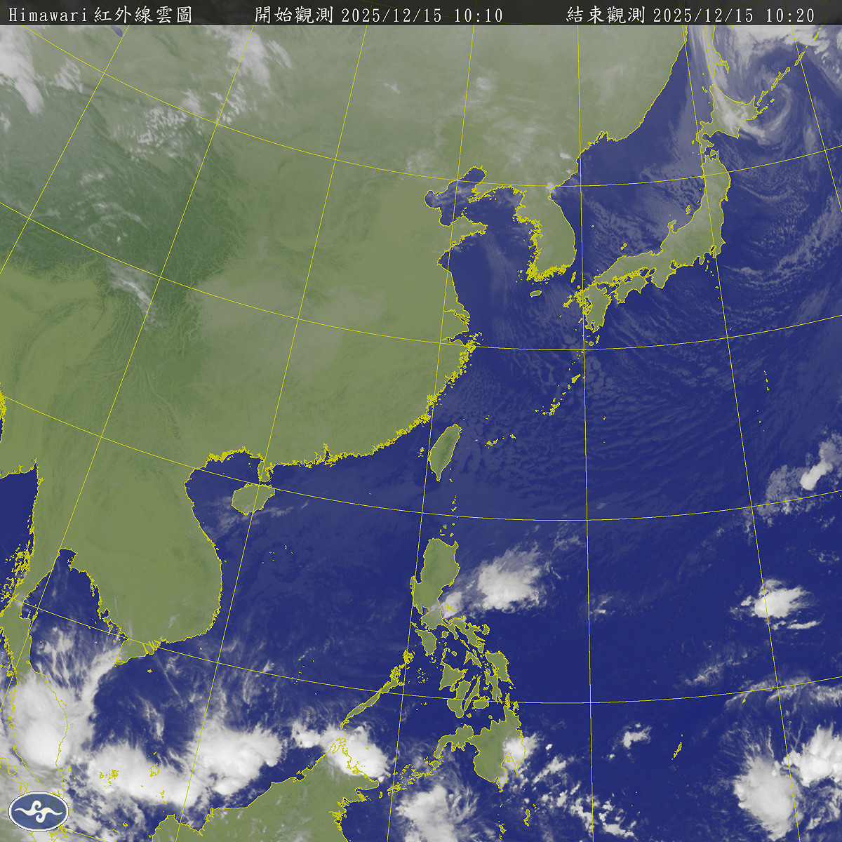 受到今年首波冷氣團和輻射冷卻影響，今(15)晚、明晨北台灣部分平地的最低氣溫仍在10度以下。 圖：取自氣象署