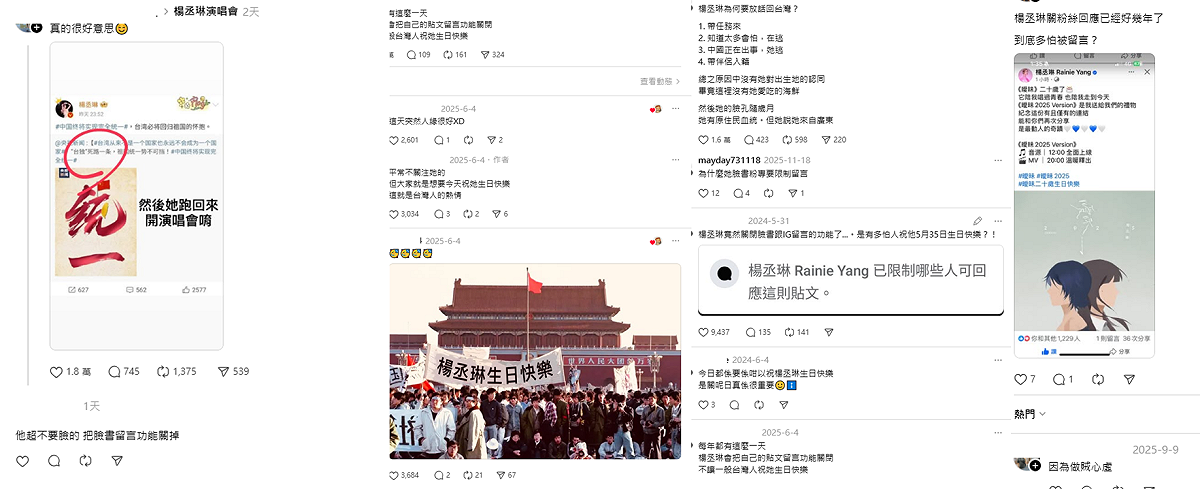 楊丞琳限制臉書和IG留言引起網友討論。 圖：翻攝自Threads
