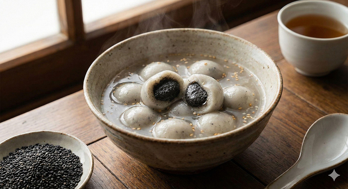 冬至逢天赦日錯過等80年，中醫推黑色湯圓養腎，命理師柯柏成曝吉時吃能量強。 圖：Gemini　生成／曾郡秋　製