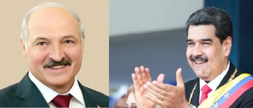 白俄羅斯總統盧卡申科（左）表態願意收留委內瑞拉總統馬杜洛（右） 圖：翻攝自兩位總統的Ｘ