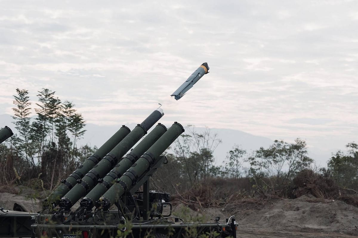 Altius-600M攻擊型無人機發射升空。 圖：國防部提供（資料照）