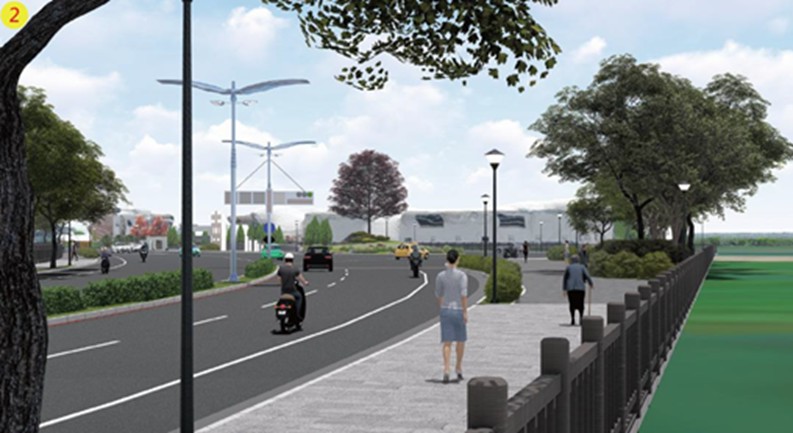 雲林縣斗南鎮東外環道路新闢工程－完工模擬圖。 圖：國土署提供
