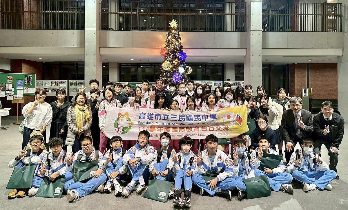 高市三民國中學生出訪日本福岡進行教育交流。 圖：高雄市教育局/提供
