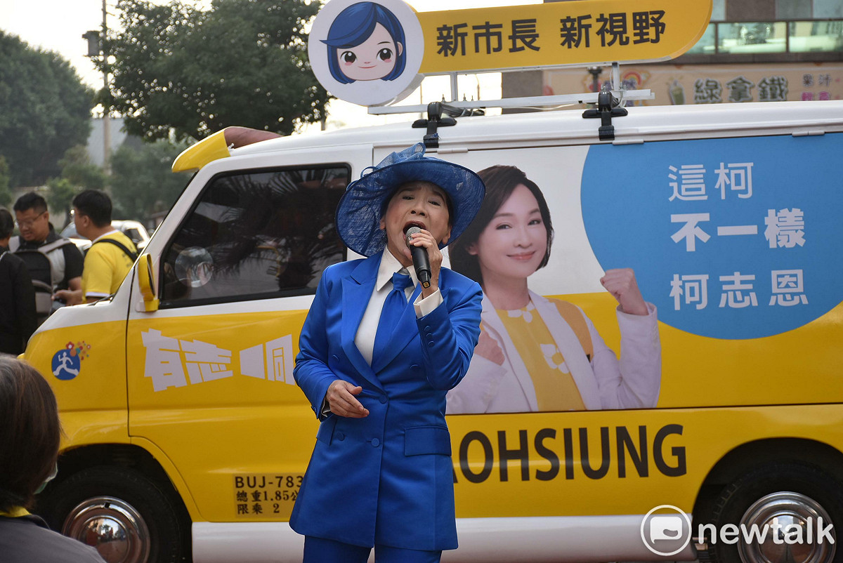 「幸福高雄號」胖卡將跑遍高雄38個行政區，把柯志恩的政見分享給市民，成為柯志恩的超萌分身。 圖：孫家銘/攝