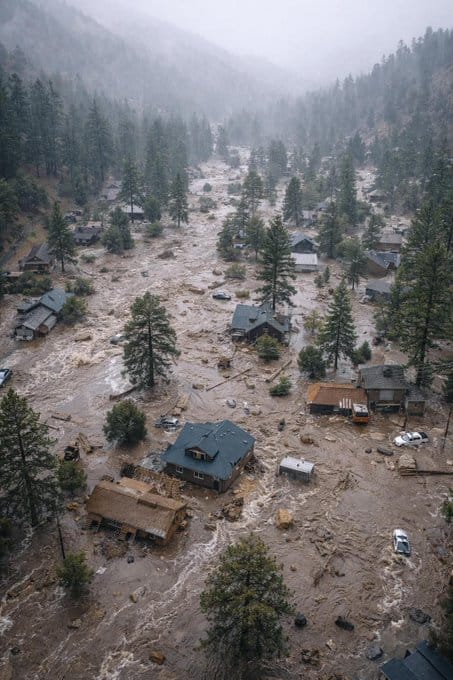 雖然當地氣象機構認為降水量可能逐漸降低，但仍提醒民眾關注潛在的洪水危機。 圖：翻攝自 @RobRivera524208 X 帳號