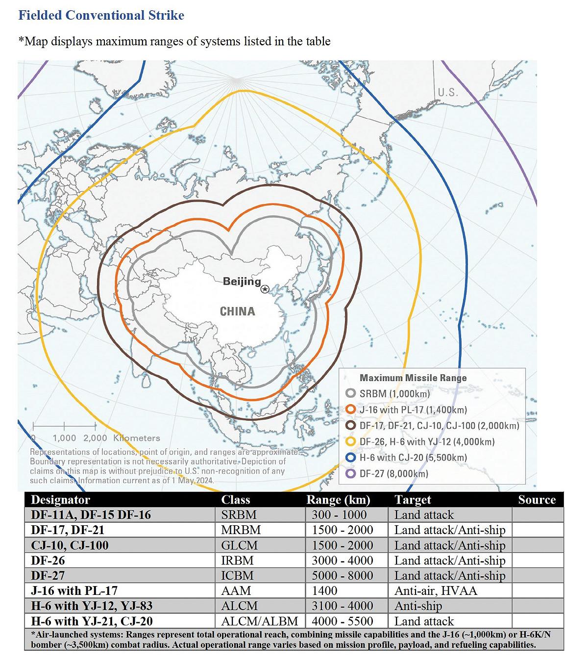 東風-27 不但可能打擊美國位於印太地區的軍事部署，甚至可能威脅美國西海岸地區。 圖：翻攝自 @Hurin92 X 帳號
