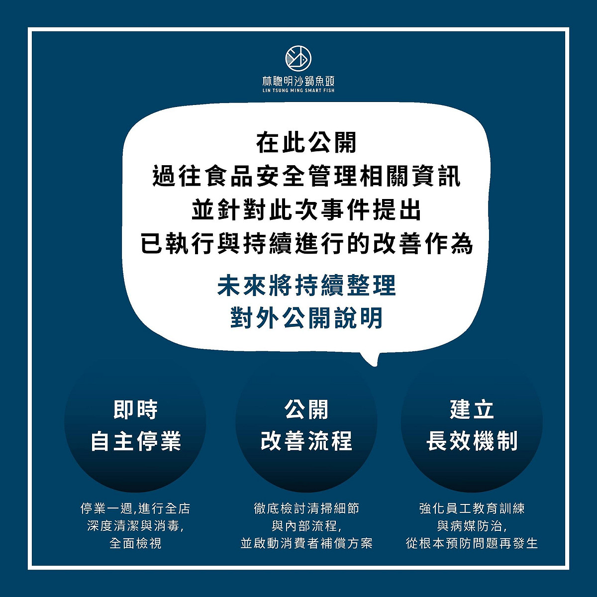 嘉義兩家門市也從一開始為期兩天的自主休業調整，延長為休業一週檢視。 圖：取自「林聰明沙鍋魚頭」臉書