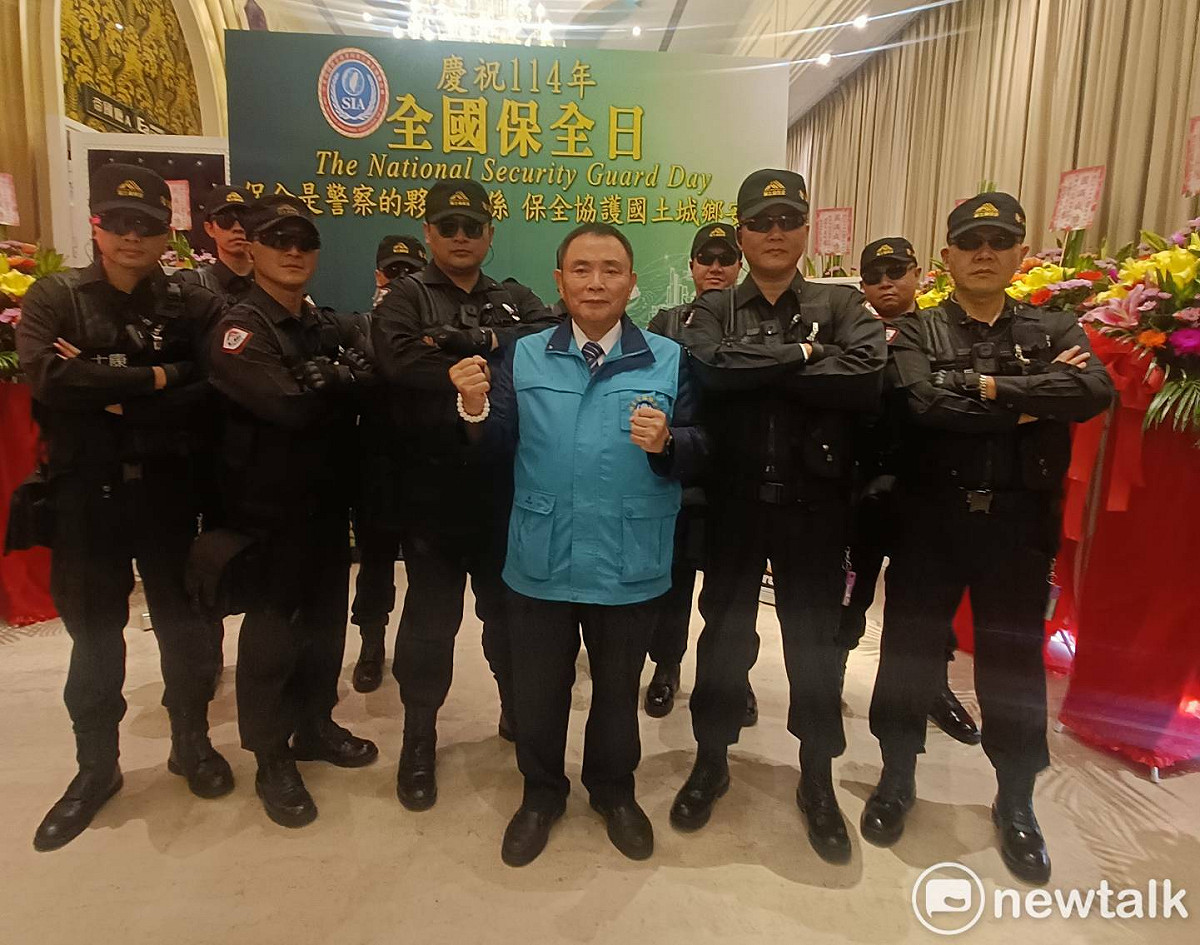 全國保全日慶祝大會在台中舉行，理長張達錩表示，保全人員是軍警的最強後盾。 圖：唐復年/攝