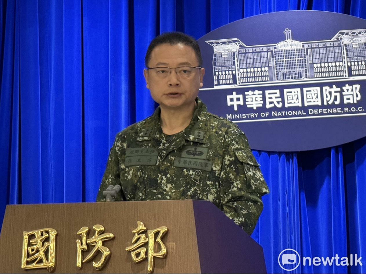 國防部發言人孫立方中將今日譴責中共連續兩天對台實施具高度針對性的實彈演訓行動。 圖：金大鈞/攝