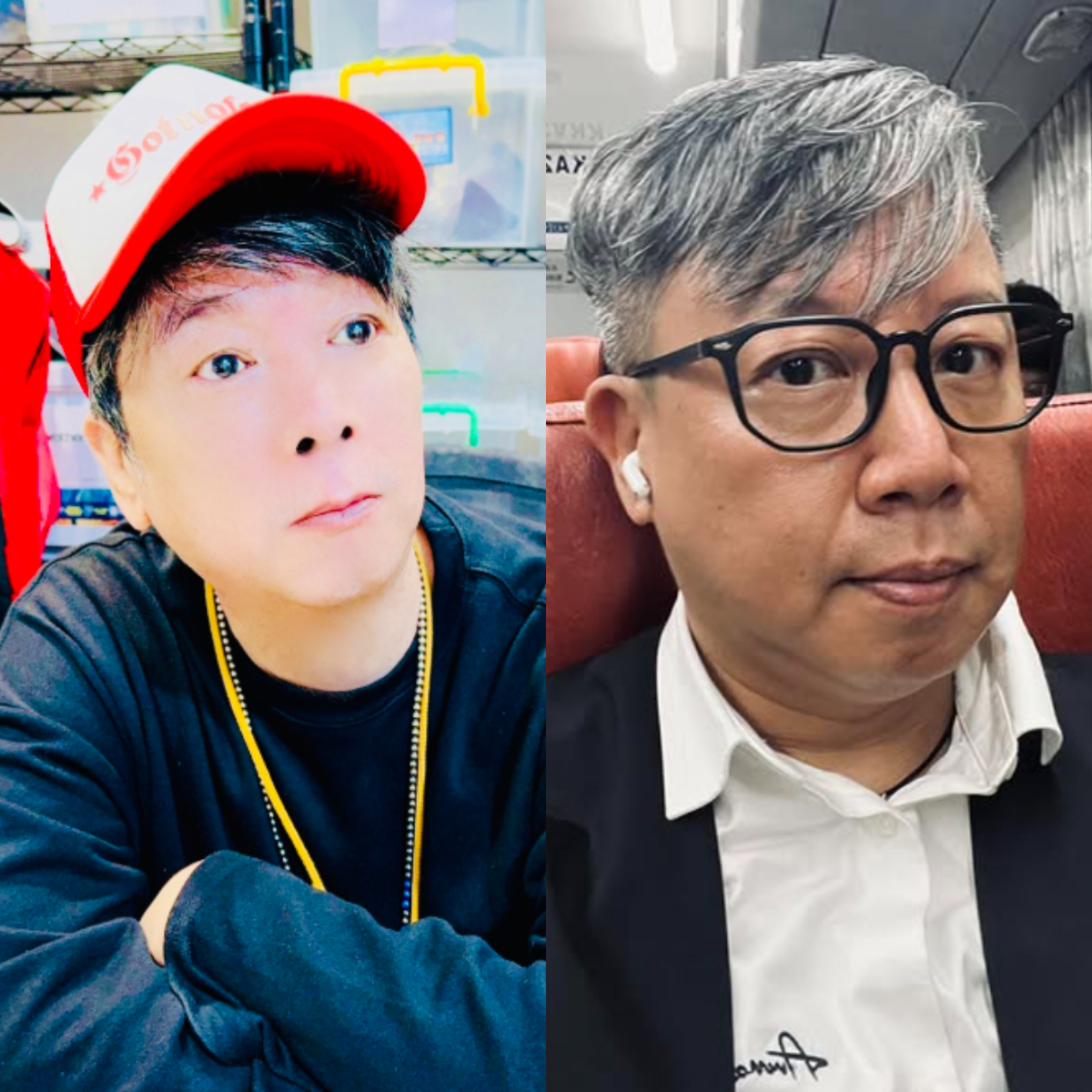 曹西平(左)在29日晚間過世，歐耶因發文消費死者而遭炎上。 圖：翻攝自曹西平、歐耶IG