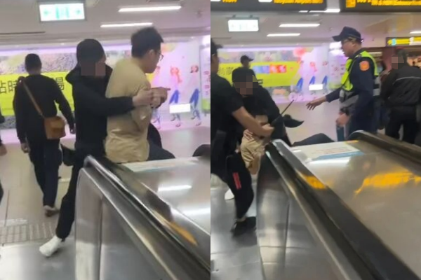 台北車站一名陳姓男子突然咆哮並狂奔，黑衣男當場撂倒壓制。 圖：翻攝自Threads (資料照)