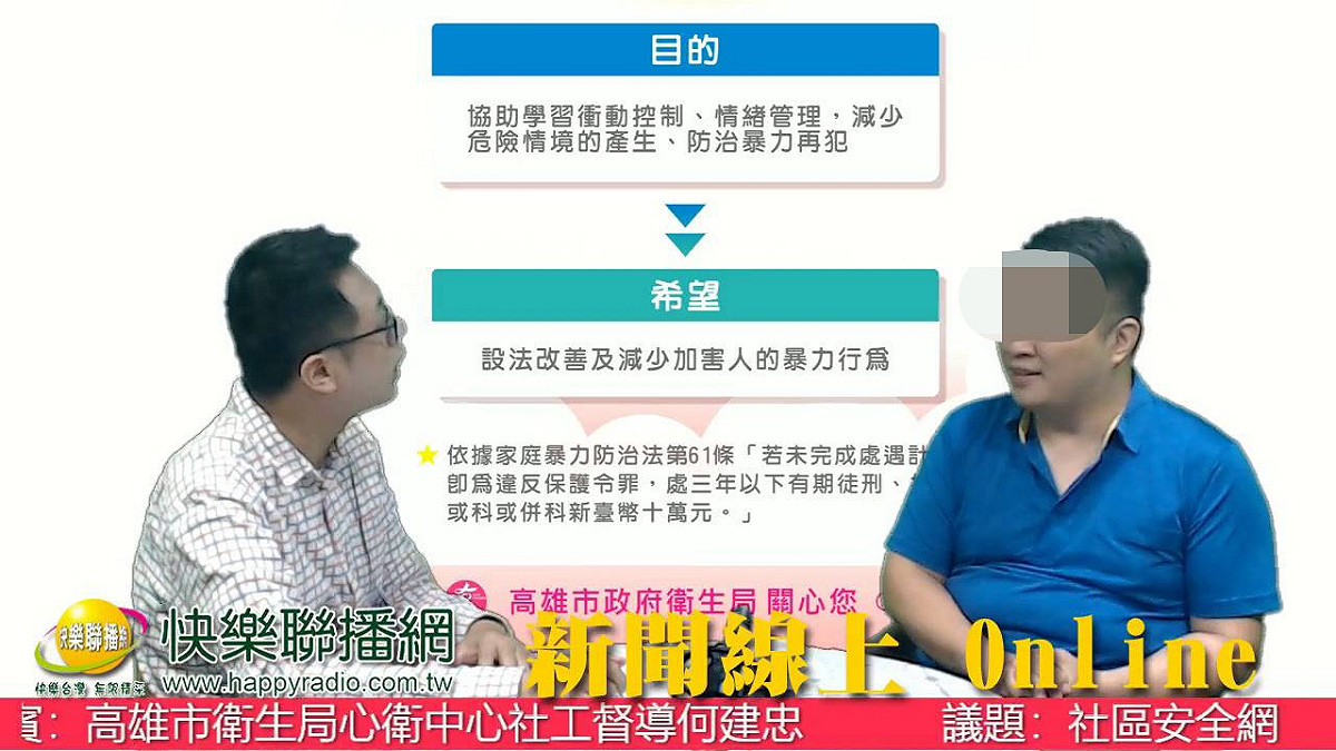 何建忠(右)曾上廣播電台談社區心理衛生中心與市民心理健康促進。 圖：孫家銘翻攝