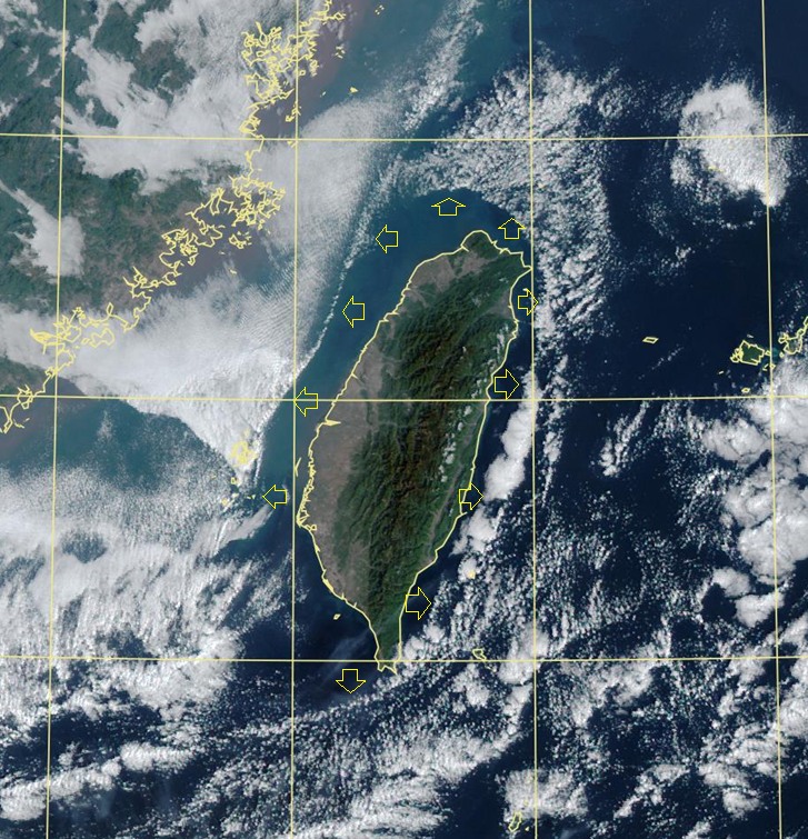 前中央氣象局長鄭明典分享衛星雲圖，直呼「看見台灣防護罩」。 圖/取自鄭明典臉書粉專